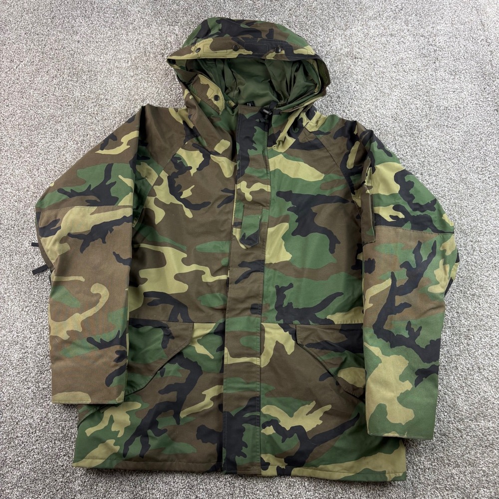 US Military Parka Cold Weather Mens Large Regular Woodland Camouflage Gore-Tex
